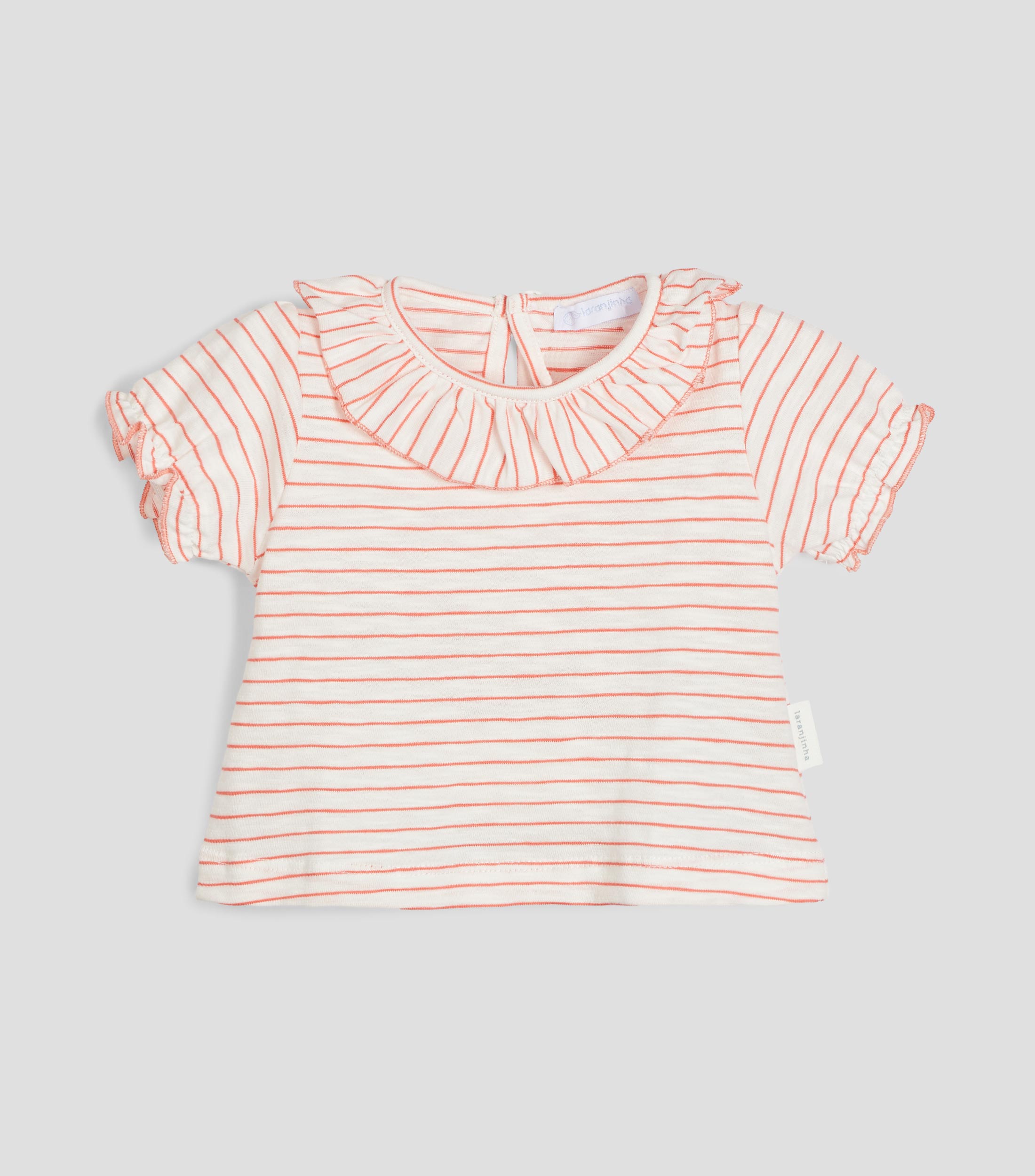 Playera cuello redondo manga corta rayas Bebé